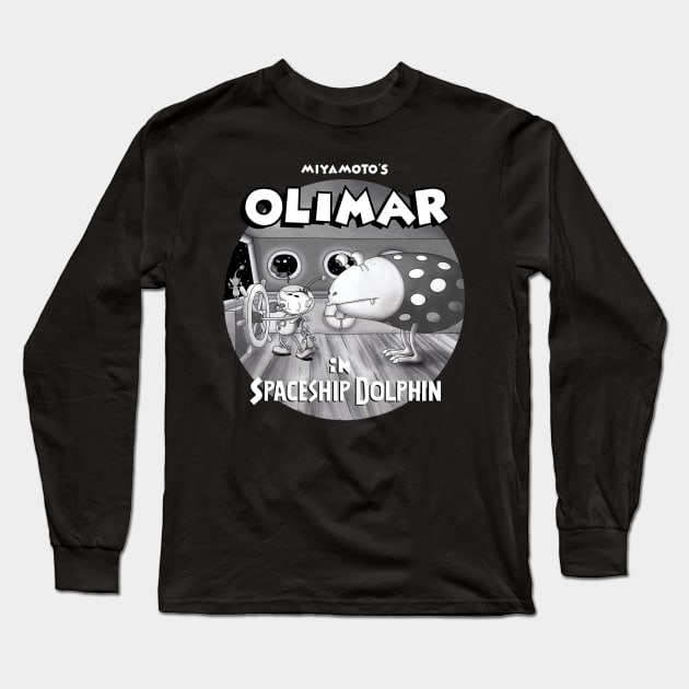 Miyamoto's Olimar in Spaceship Dolphin Long Sleeve T-Shirt by MdM